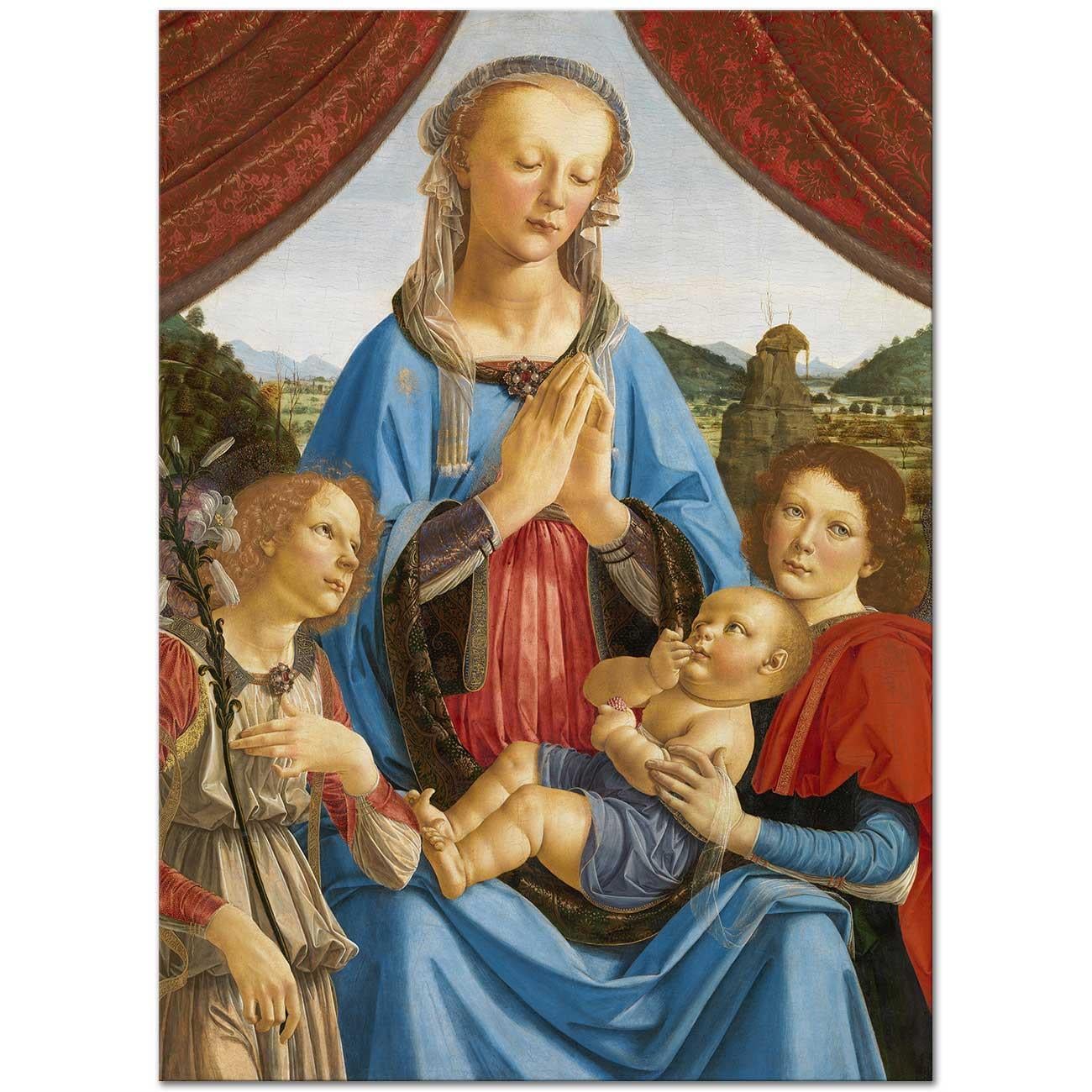 イタリア購入1480Santa Maria & 1492Niña 壁掛け セット Andrea del Verrocchio Meryem ve İsa Kanvas Tablo | CANVASTAR ®
