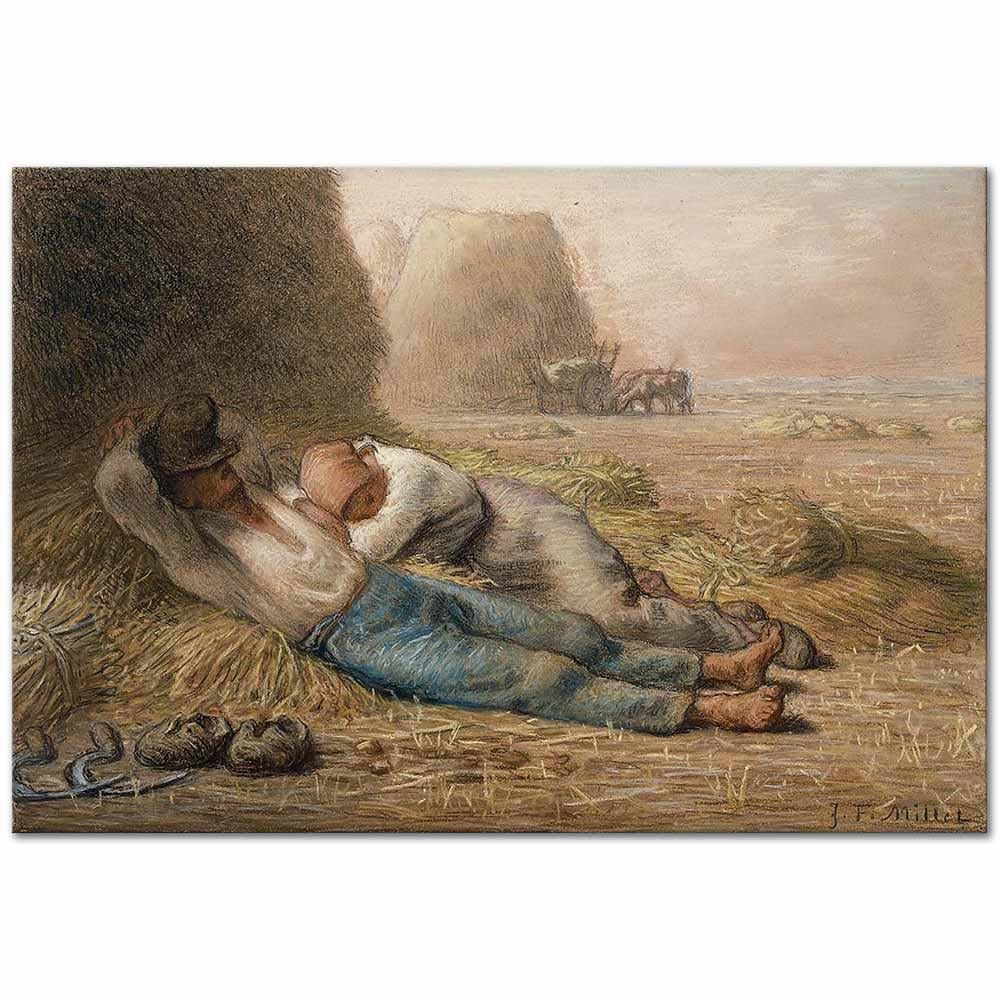 Jean-Francois Millet Öğlen Molası Kanvas Tablo | CANVASTAR ®