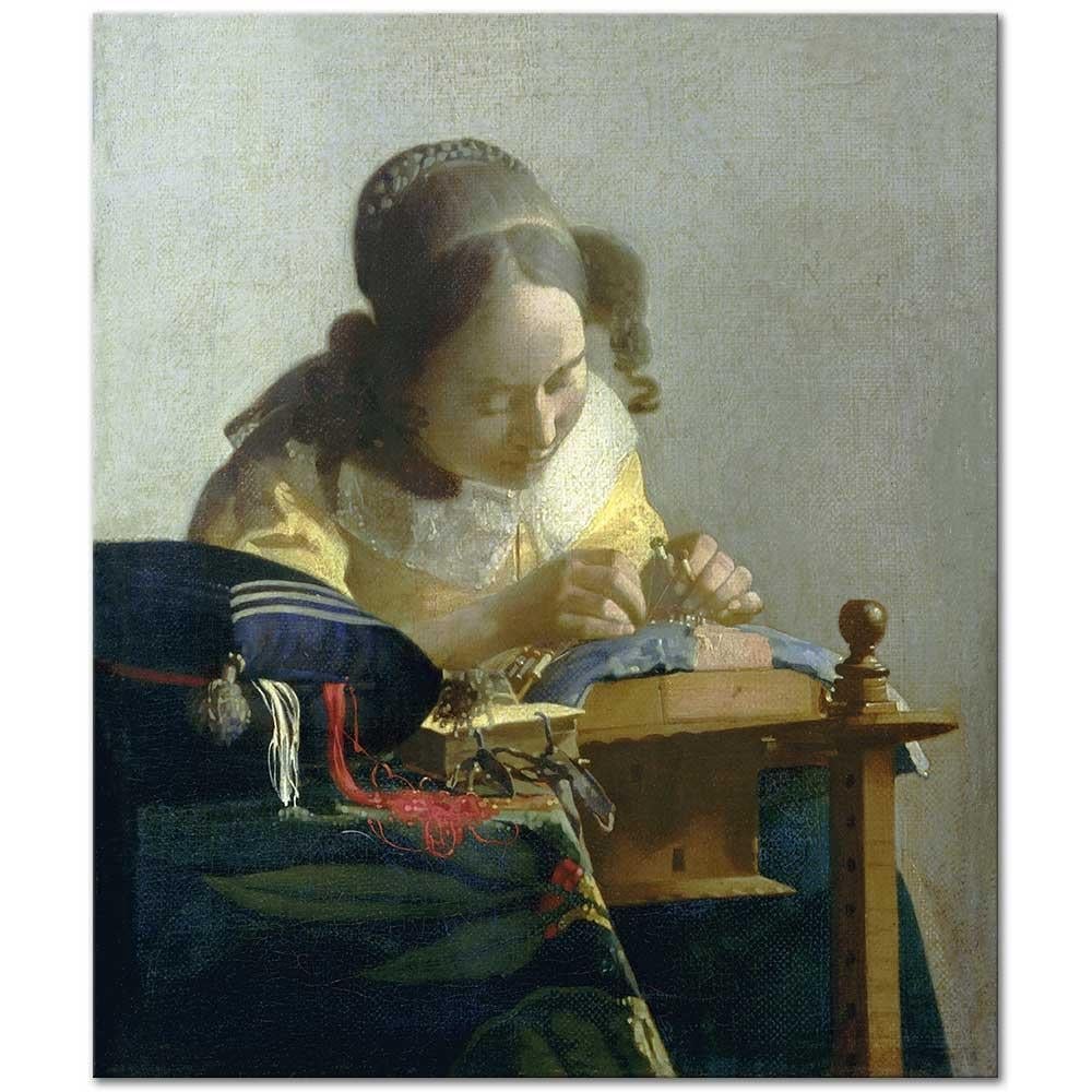 Johannes Vermeer Örgü Ören Kız Kanvas Tablo | CANVASTAR ®