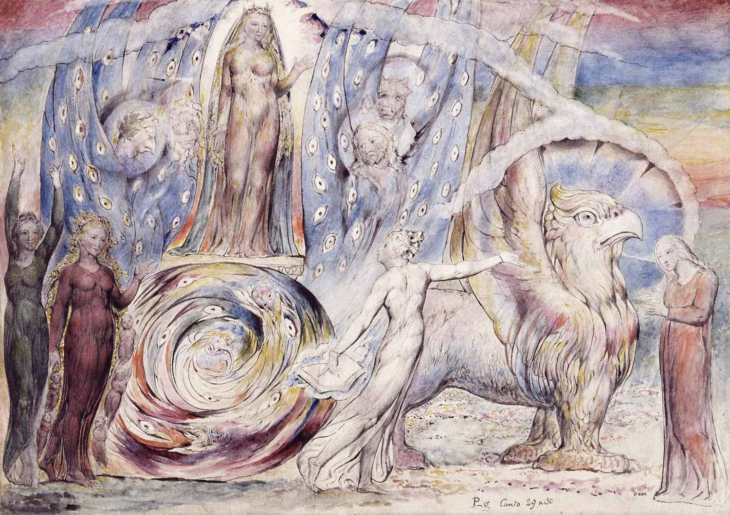 Beatrice Addressing Dante from the Car by William Blake as Art Print |  CANVASTAR ®