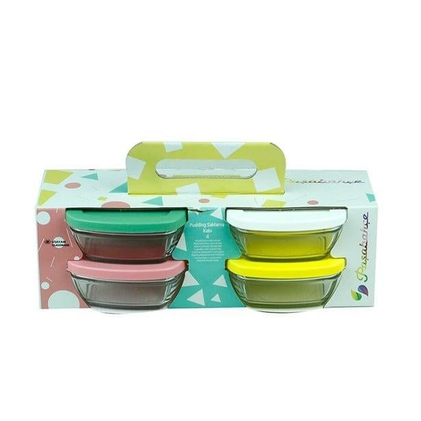 Paşabahçe Pudding 4Lü Kapaklı Saklama Kabı  96840