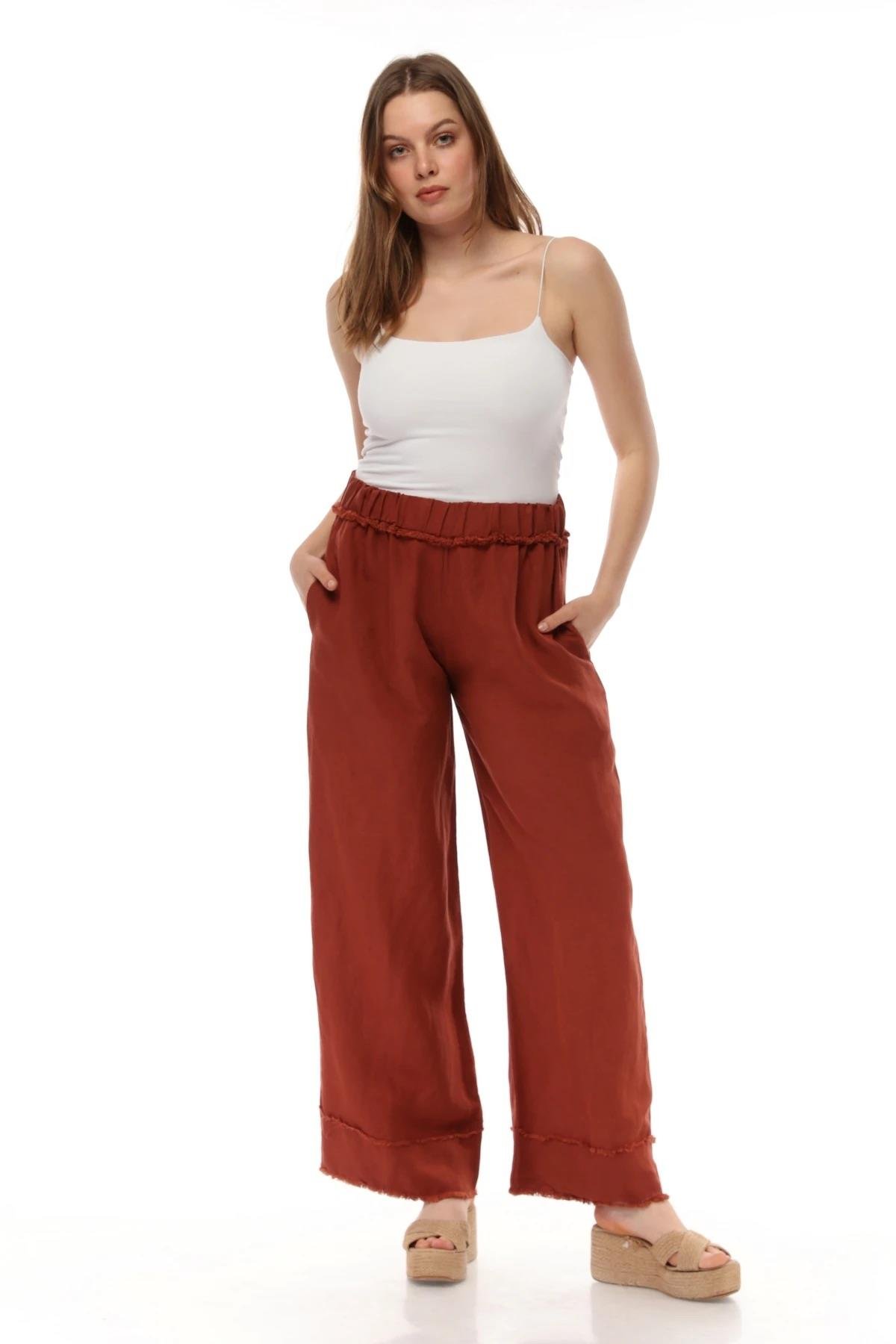 2124 Keten Pantolon Kiremit