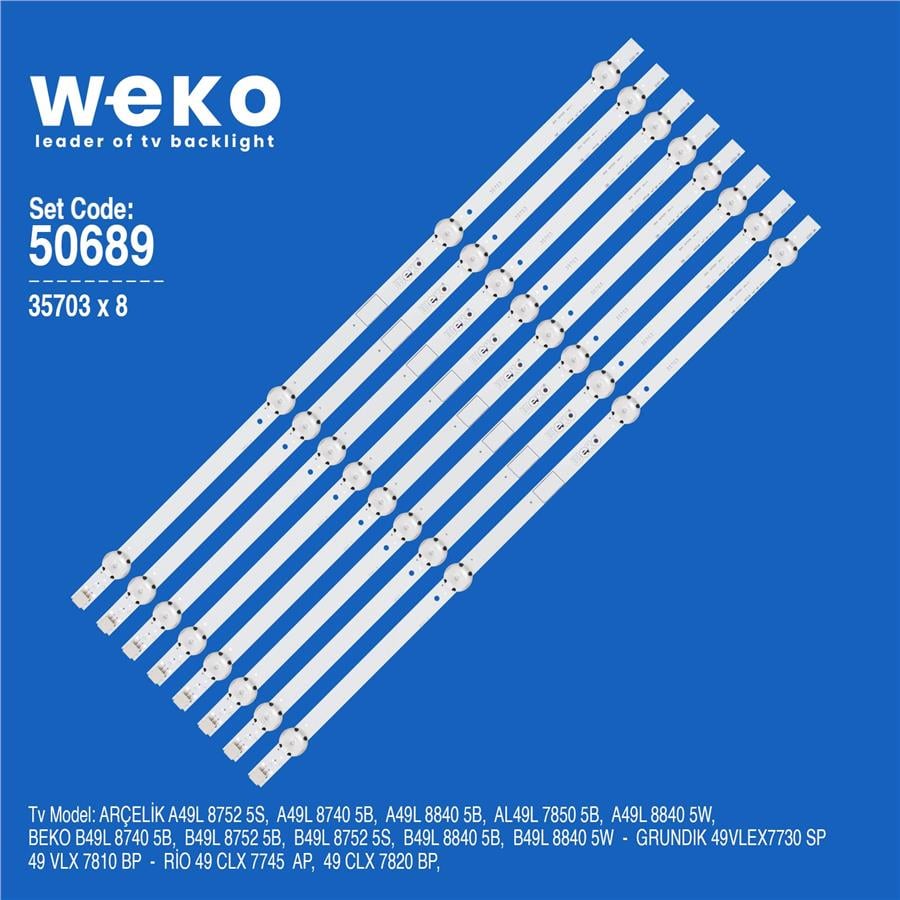 ピコ Beko B49L 8752 5B 49'' inç 8 Adet Tv Led Bar Fiyatı - Merter