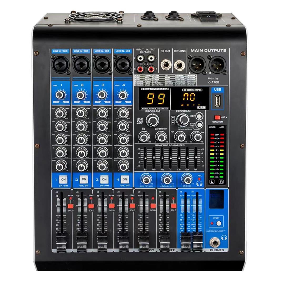 König Ka-4700 4 Kanal 2X350 Watt Usb/Sd/Bluetooth Power Mıxer