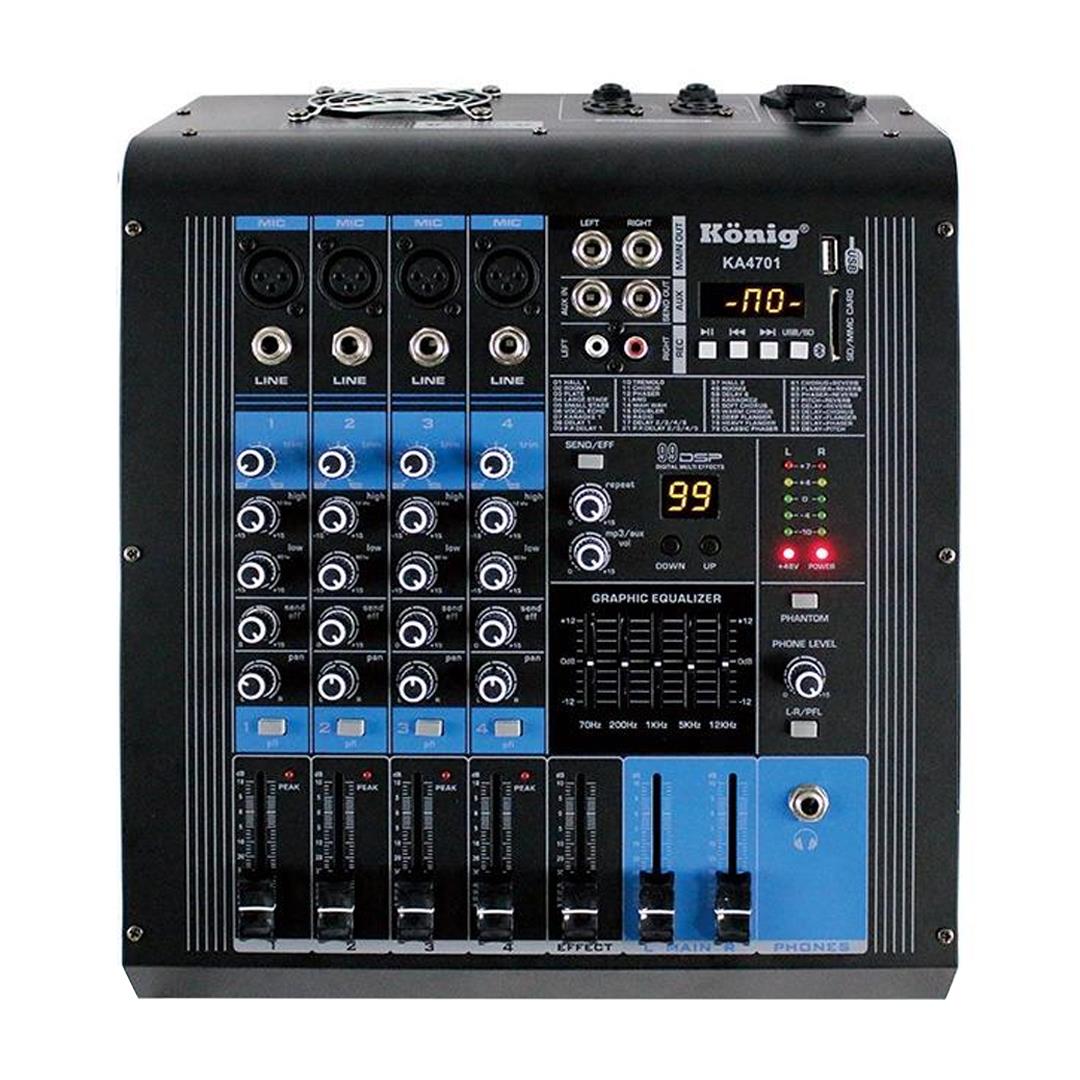 König KA-4701 4 Kanal 2X350 Watt Power Mikser-Mixer Fiyatı