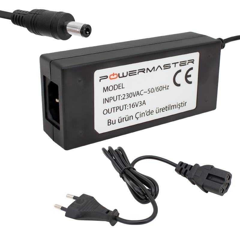 Powermaster PM-14311 16 Volt - 3 Amper 5.5*2.5 Mm Uçlu Plastik