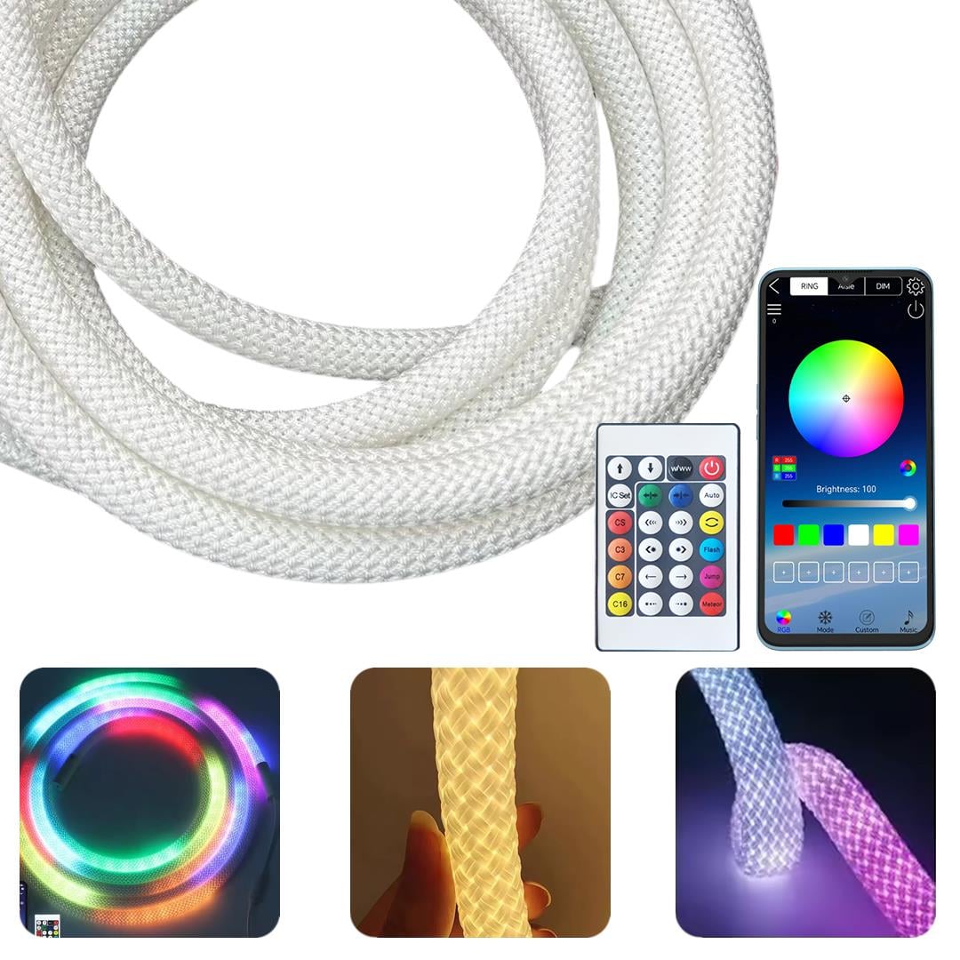 PowerMaster PM-26417 Animasyonlu Bluetooth Neon RGB Kumaş Örgülü