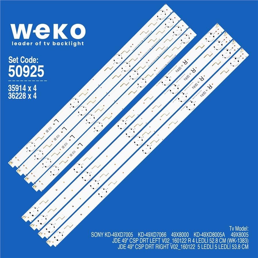 Sony KD-49XD7005 49'' inç 8 Adet Tv Led Bar Fiyatı - Merter Elektronik