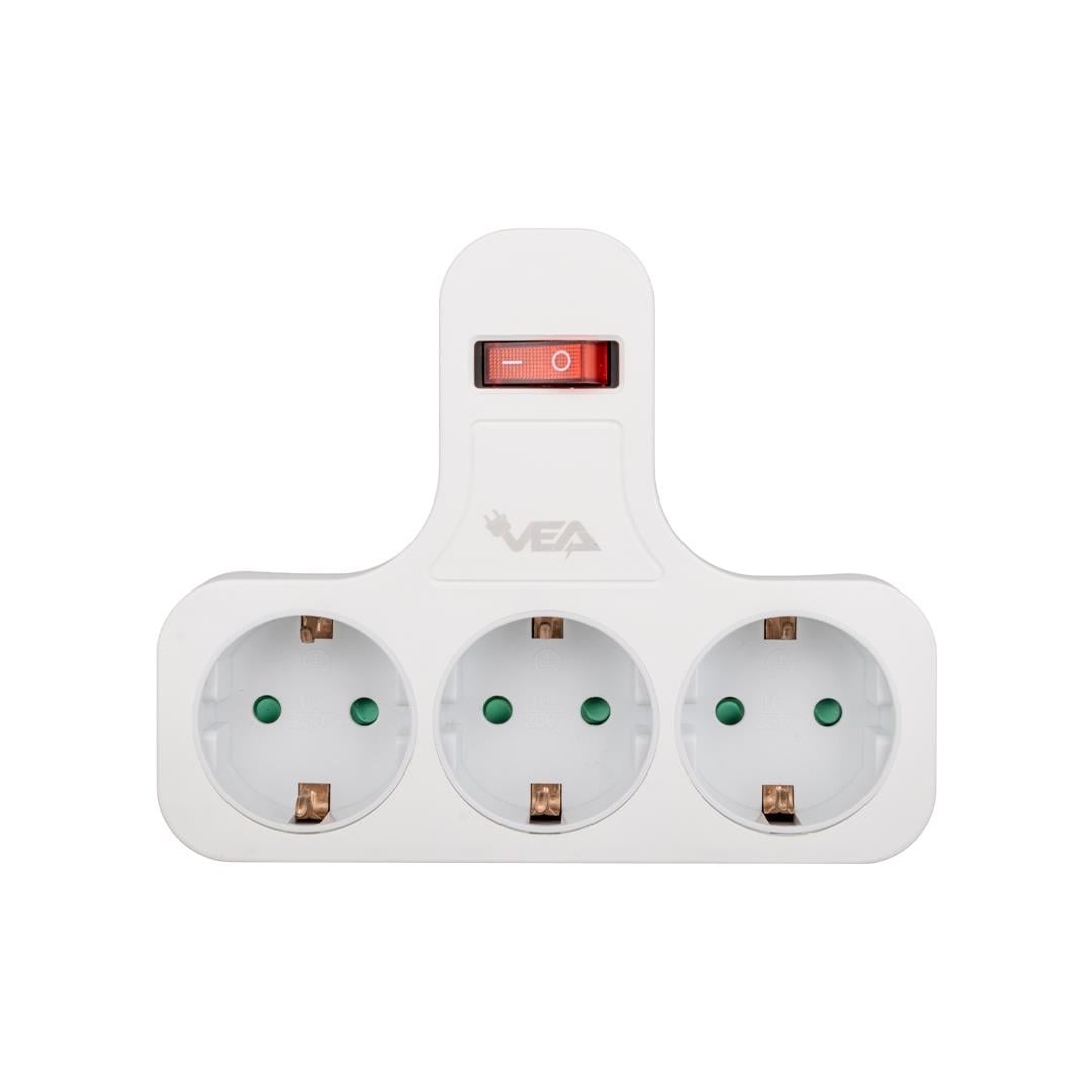 Vea VE-22418 16 Amper 3500 Watt Anahtarlı 3'lü Priz Fiyatı