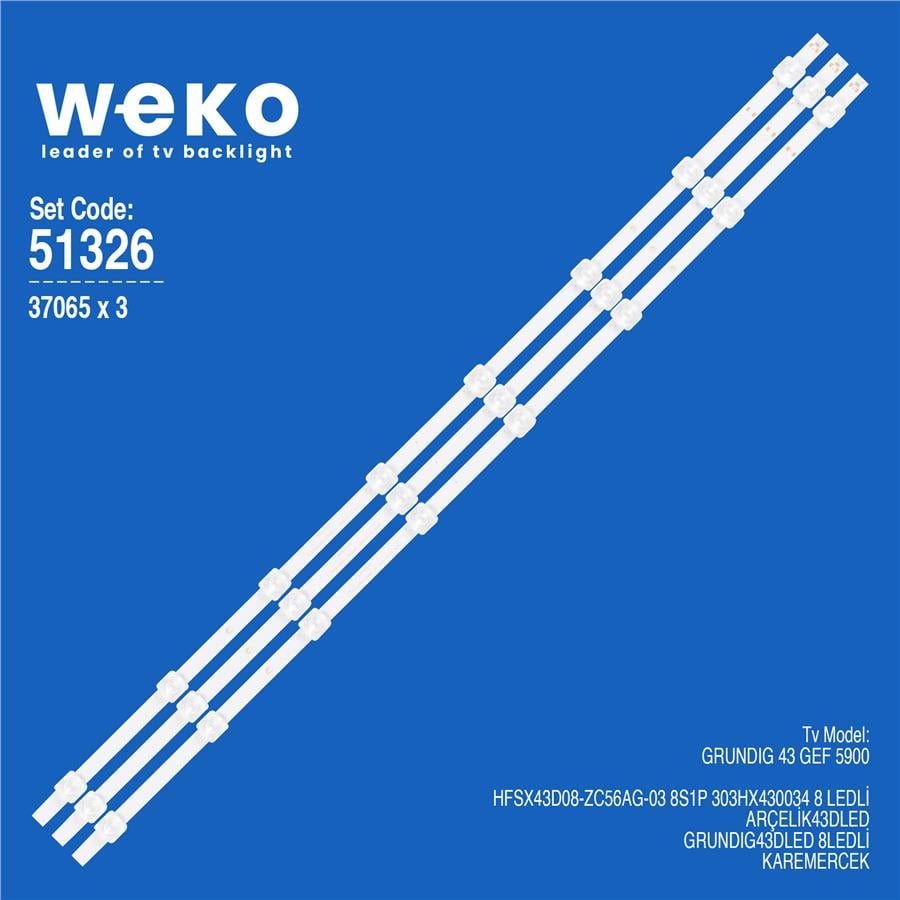 Wkset-6326 37065X3 Hfsx43D08-Zc56Ag-03 303Hx430034 3 Adet Led Bar