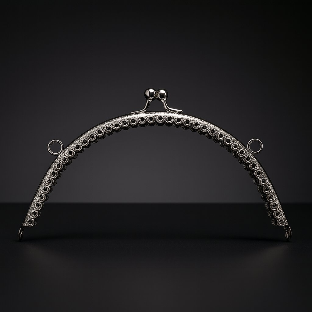 Gümüş Renk Metal Oval Çanta ve Cüzdan Klipsi 15.5 cm