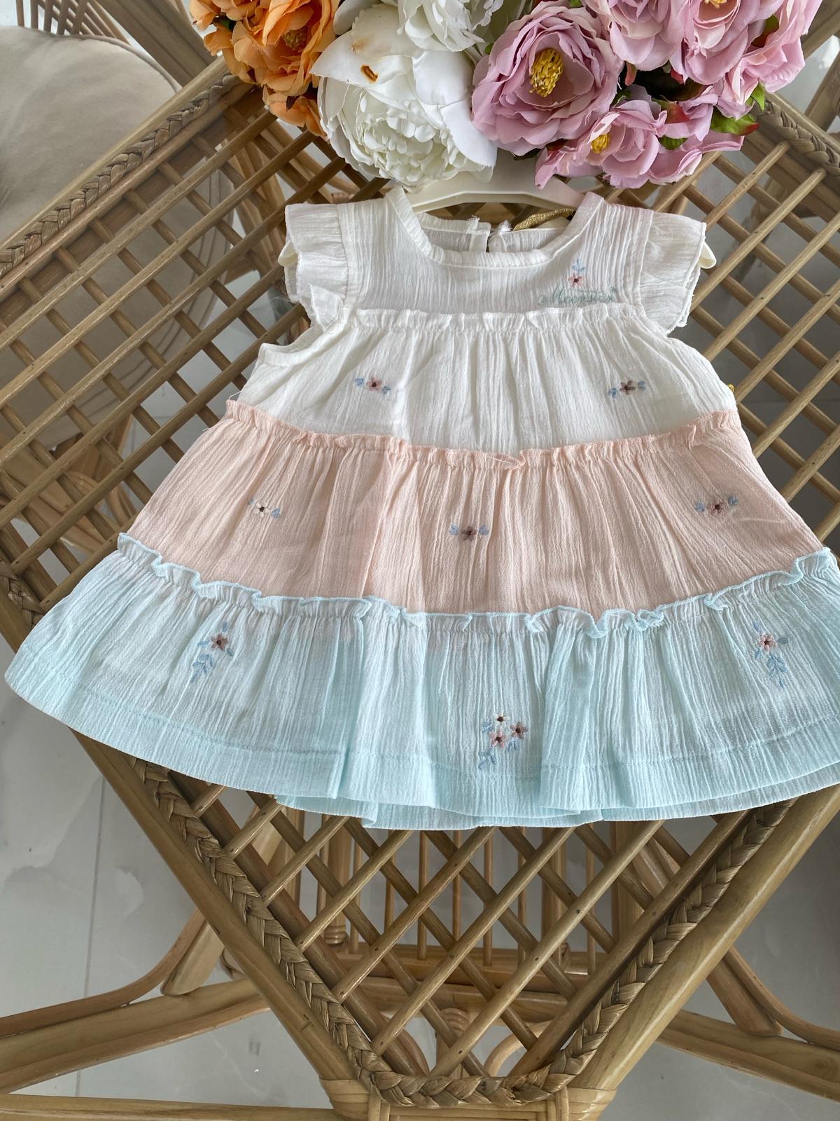 Şile Bezi Nakış Detay Kız Bebek Elbise(9ay-24)