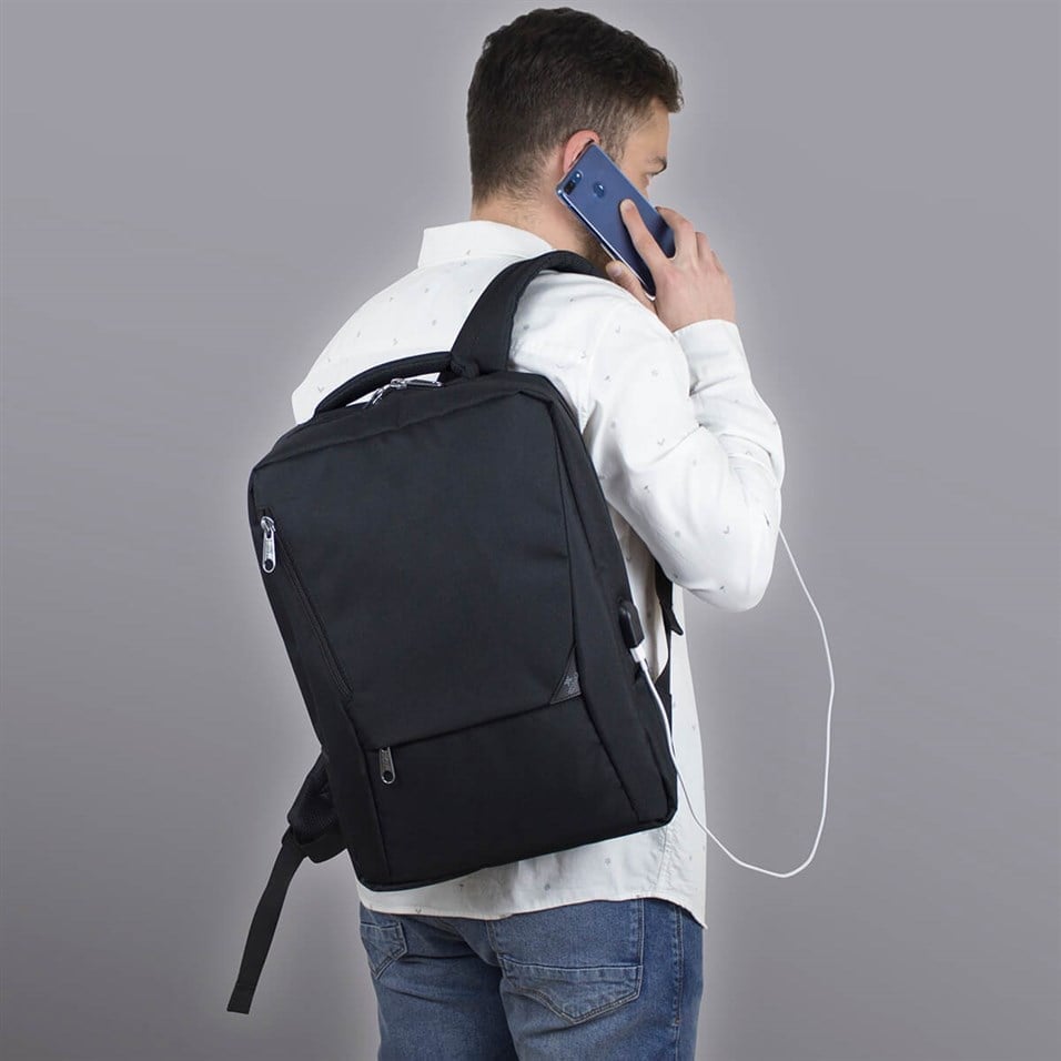My Valice Smart Bag Active Usb Şarj Girişli Slim Notebook Sırt Çantası  Siyah | My Valice