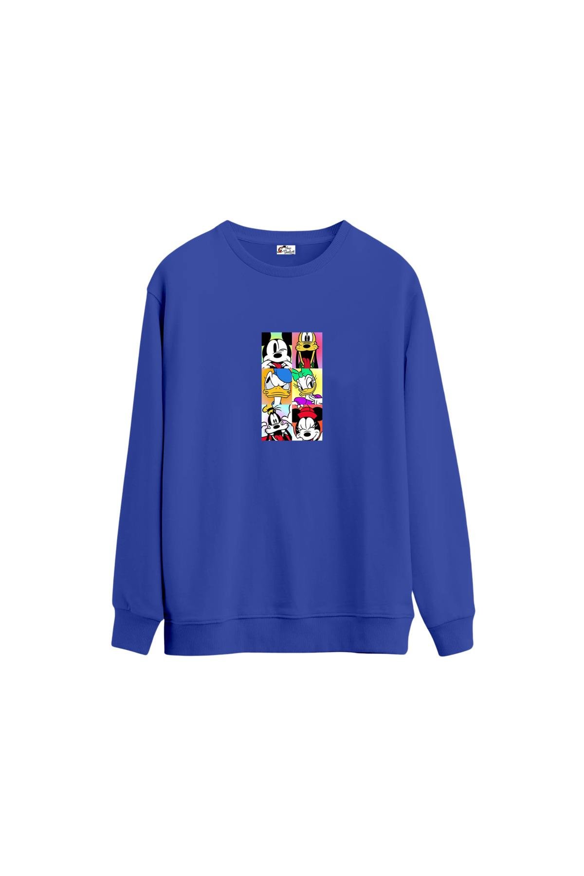 Walt Disney Karakterleri Bask l Standart Unisex SweatshirtSweatshirt