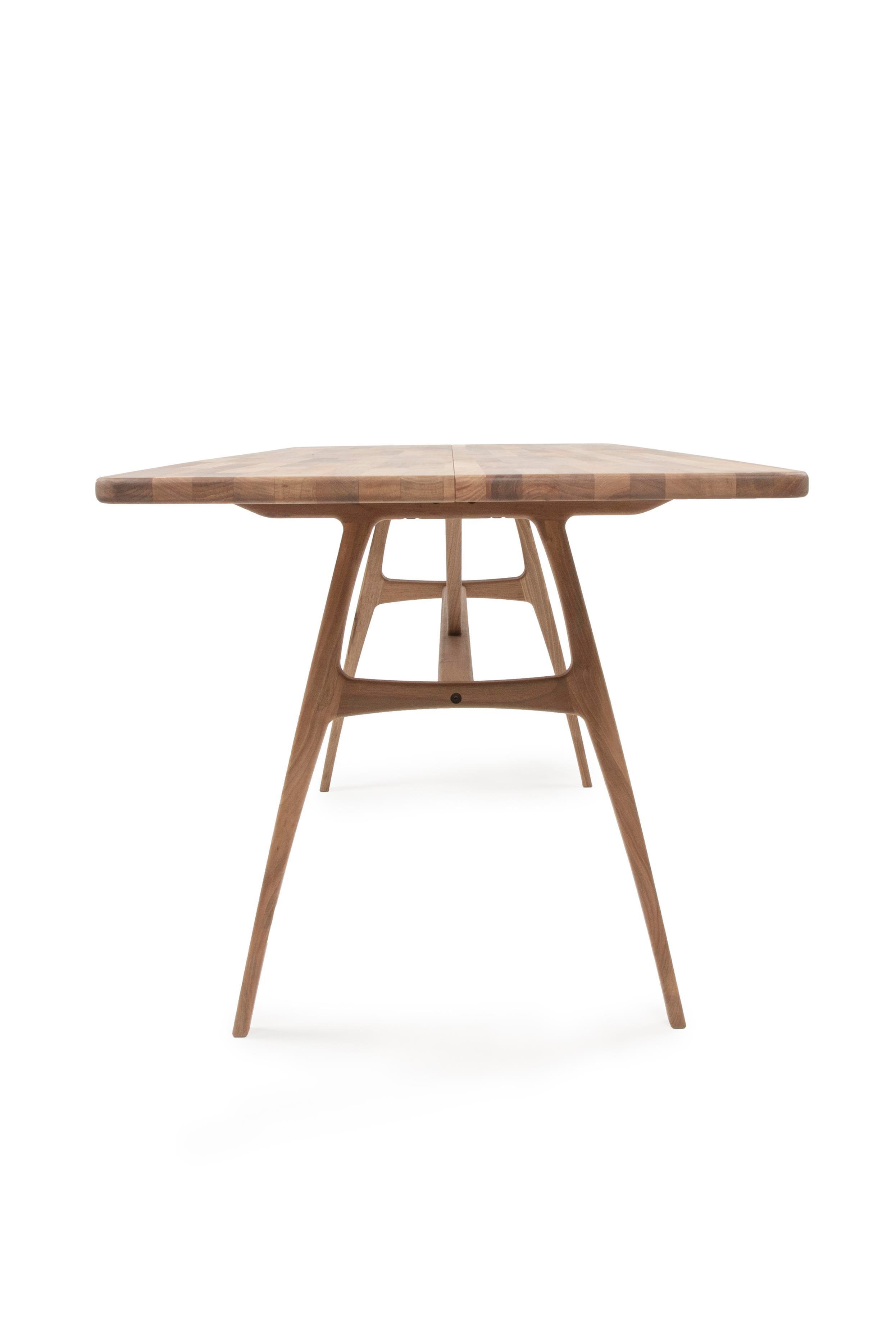 8 Kişilik Slim Ceviz Masif Ahşap Masa | UnboxDeco