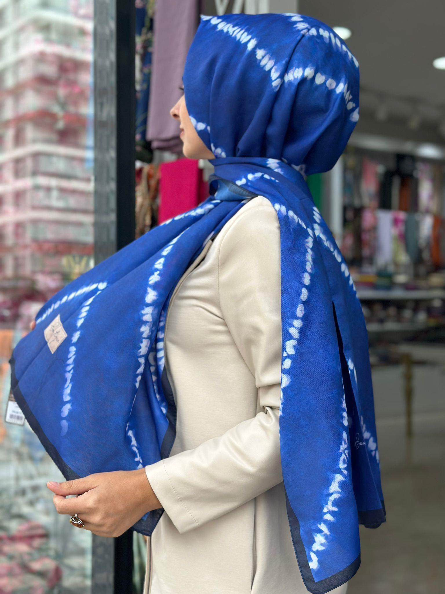 Desenli Özel Seri Şal (Mavi)