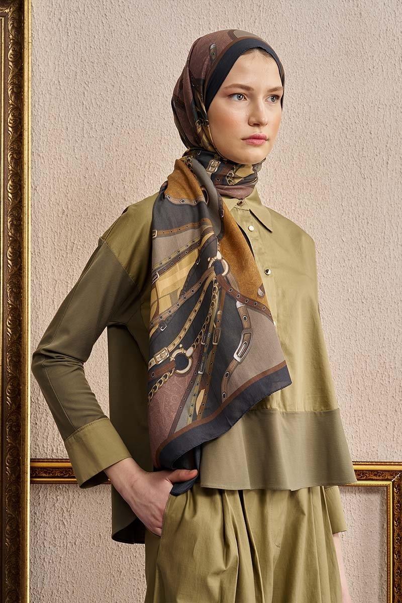 Ed Scarf Celebrity Pietra Şal Kahverengi Rengi