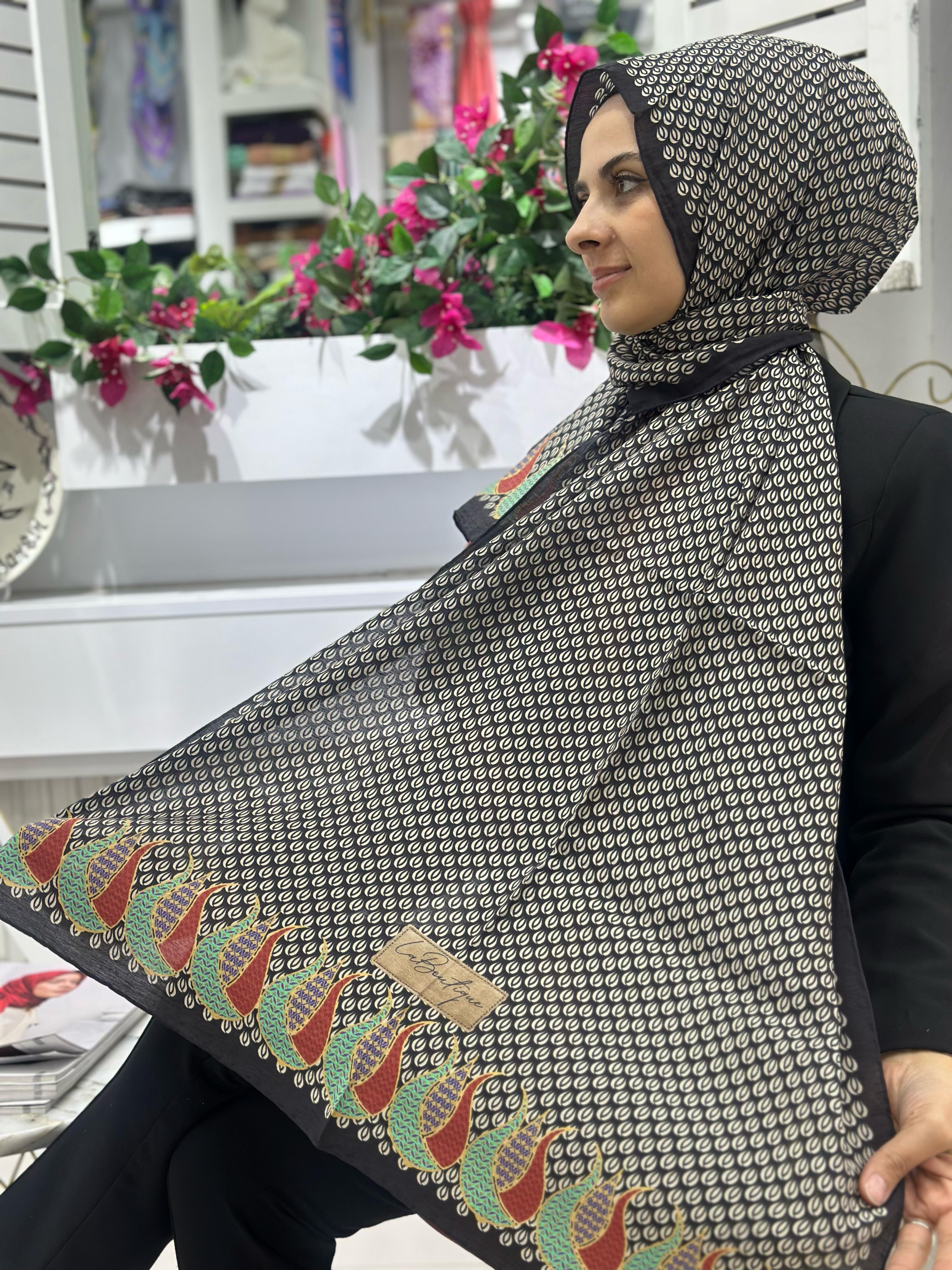 La Boutique Desenli Güz Şal - 224-02