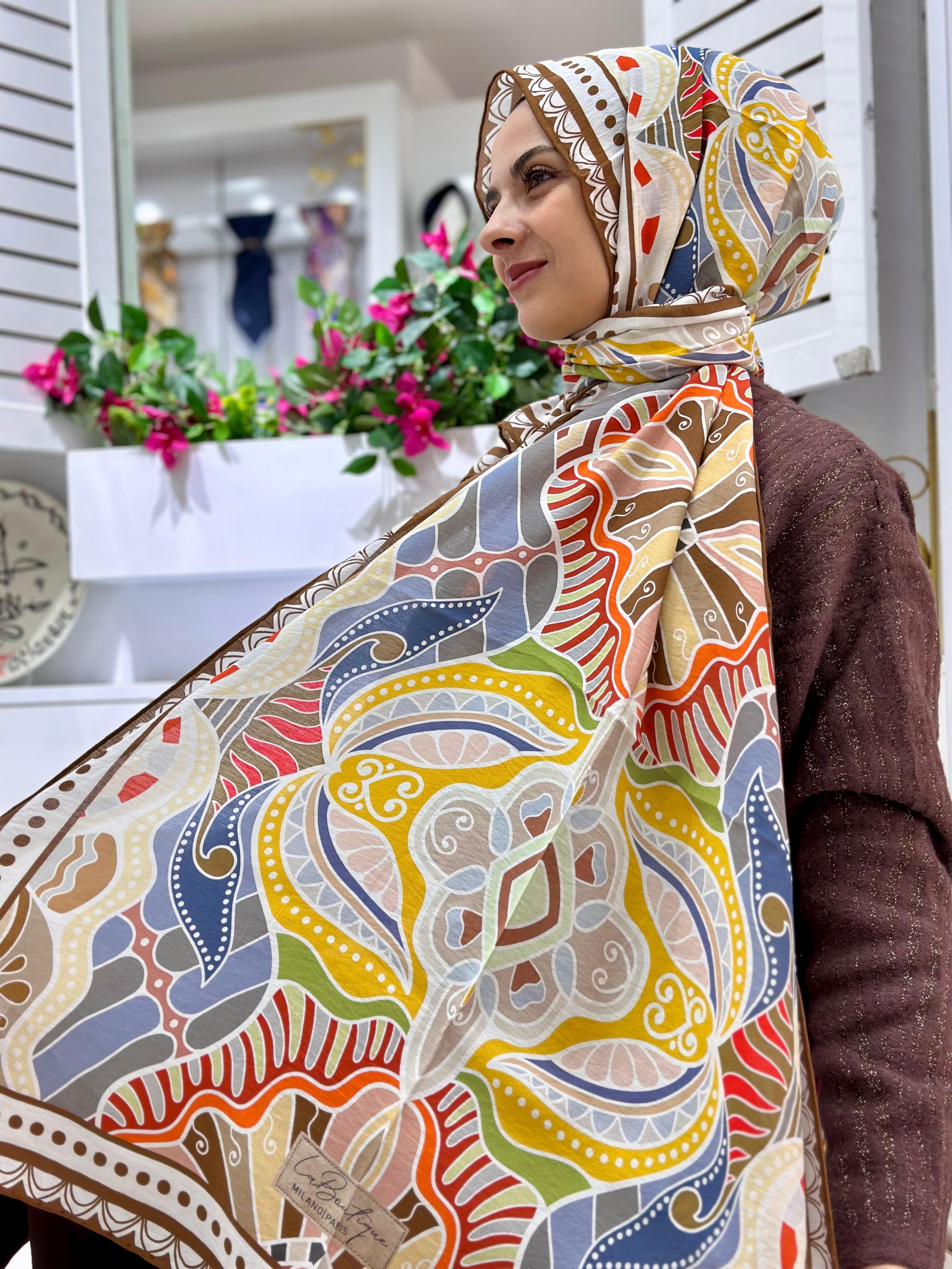 La Boutique Desenli Güz Şal 2401-01