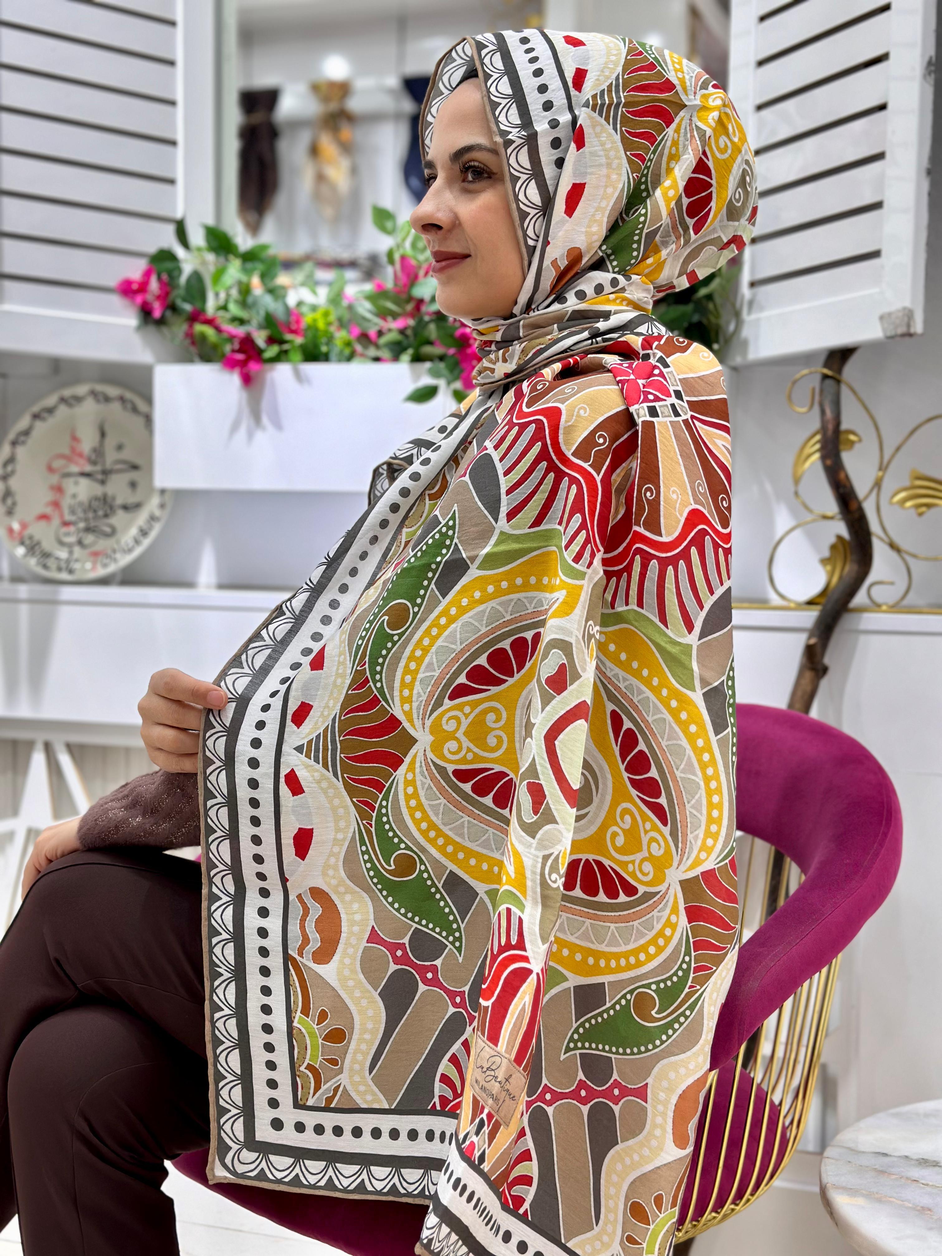 La Boutique Desenli Güz Şal 2401-02