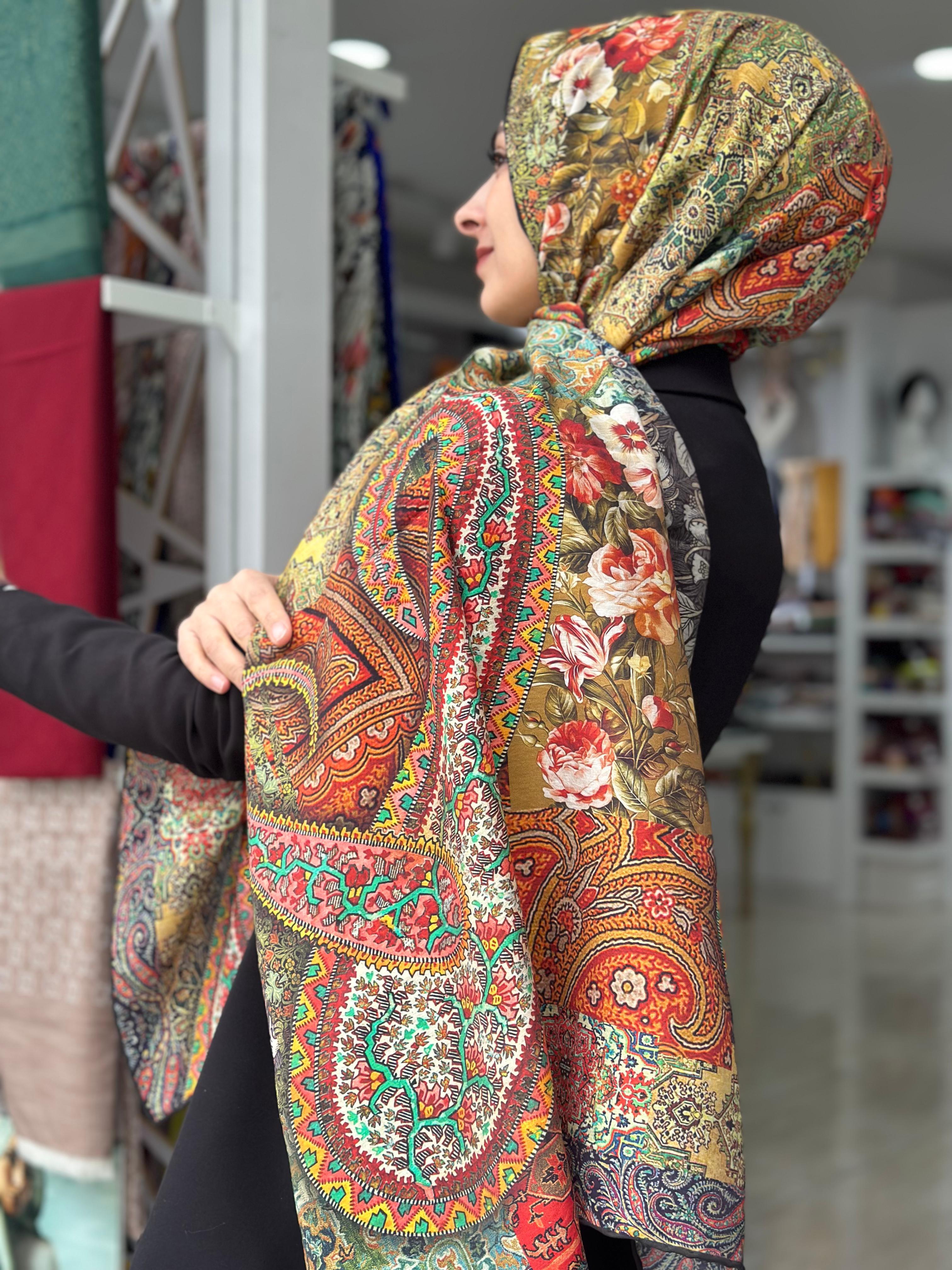 La Boutique Desenli Güz Şal 2404-01