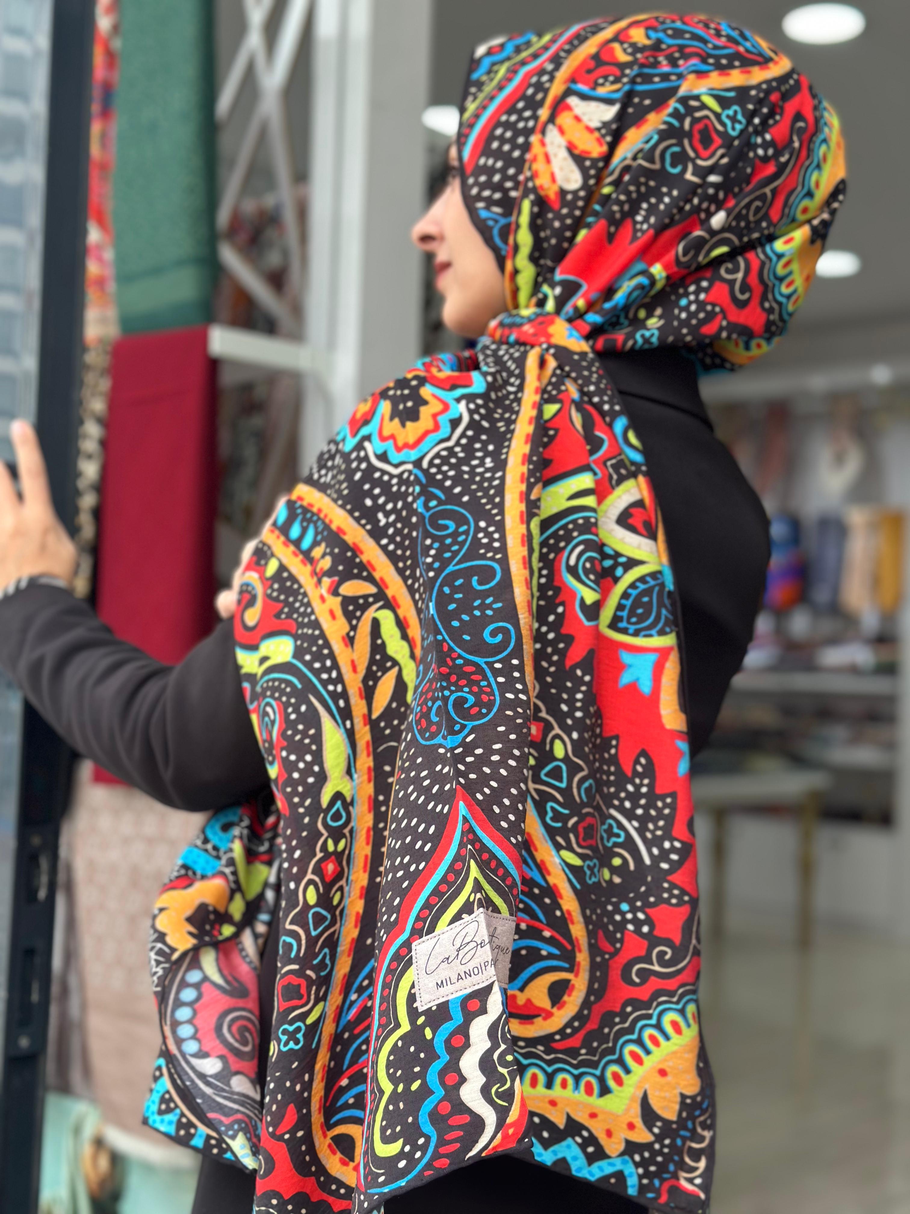 La Boutique Desenli Güz Şal 2406-02