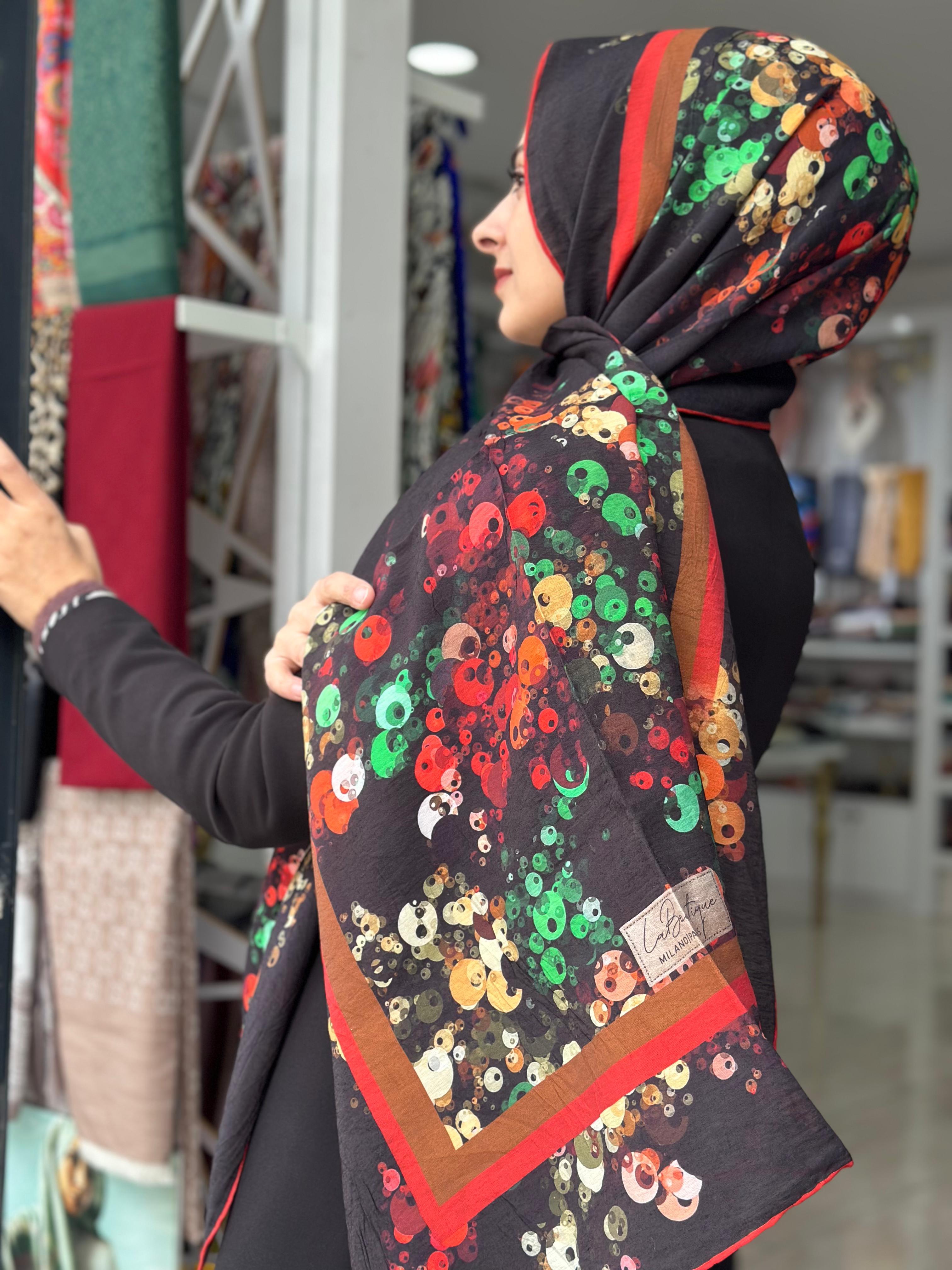 La Boutique Desenli Güz Şal 2411-02