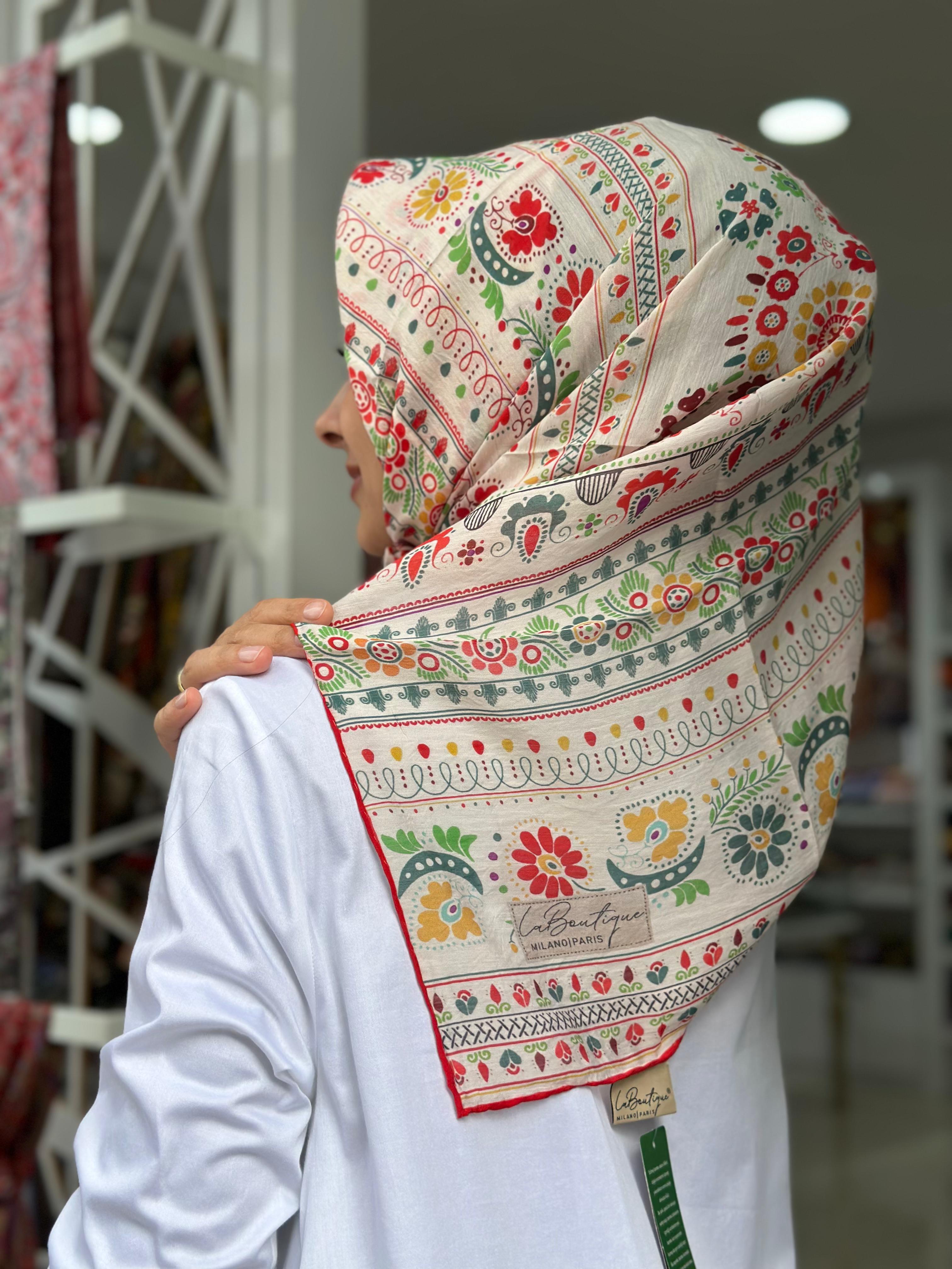 La Boutique Desenli Yaz Serinliği Şal 2413-02