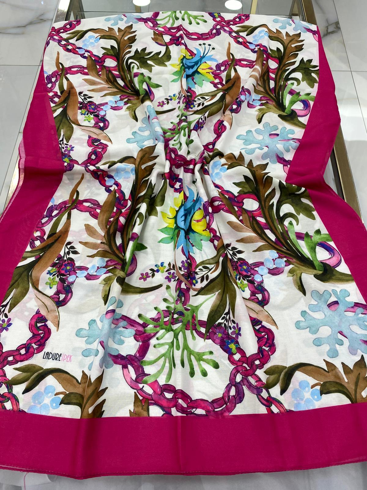 Ladure Desenli Soft Pamuklu Şal 01