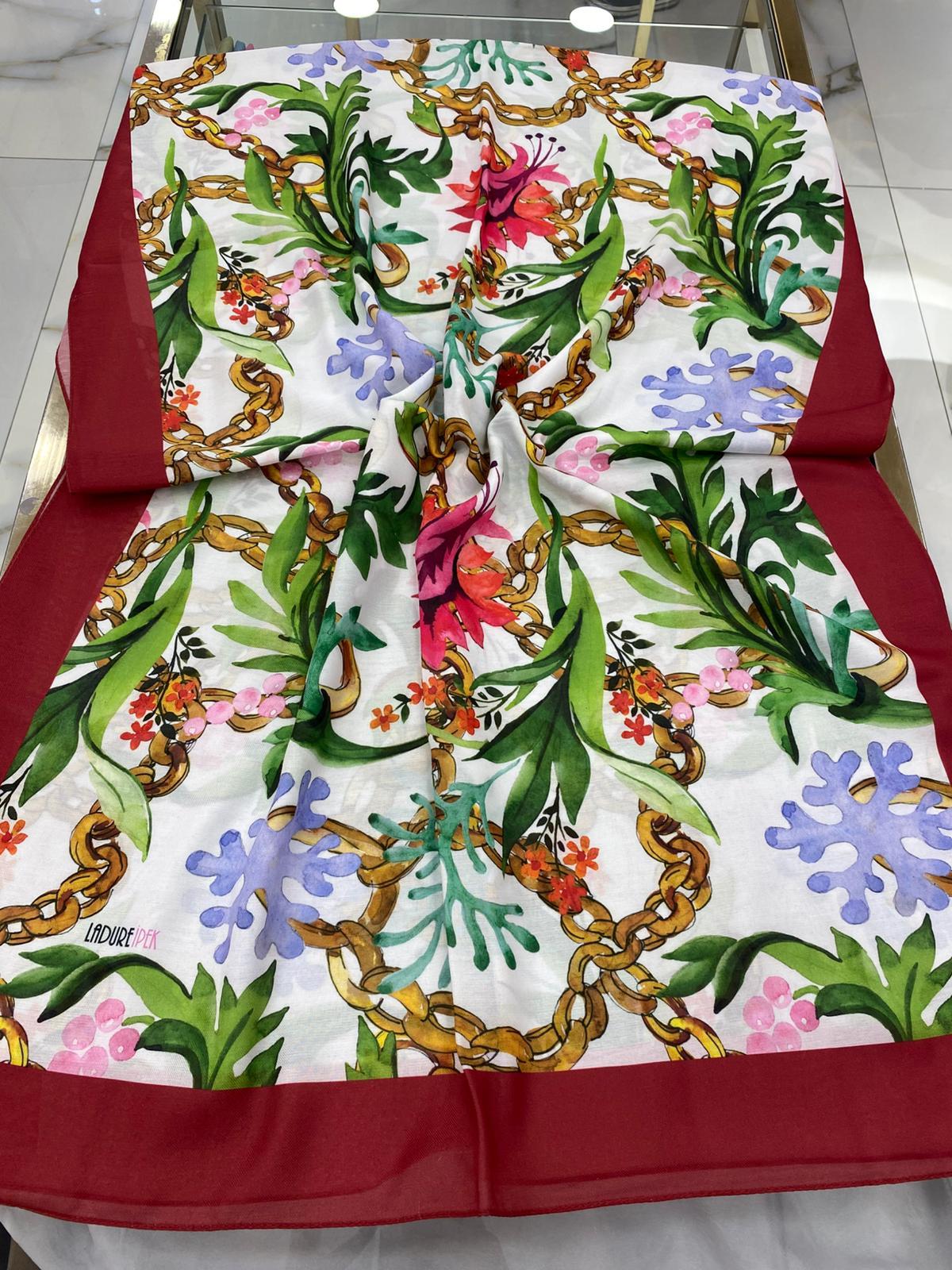 Ladure Desenli Soft Pamuklu Şal 03