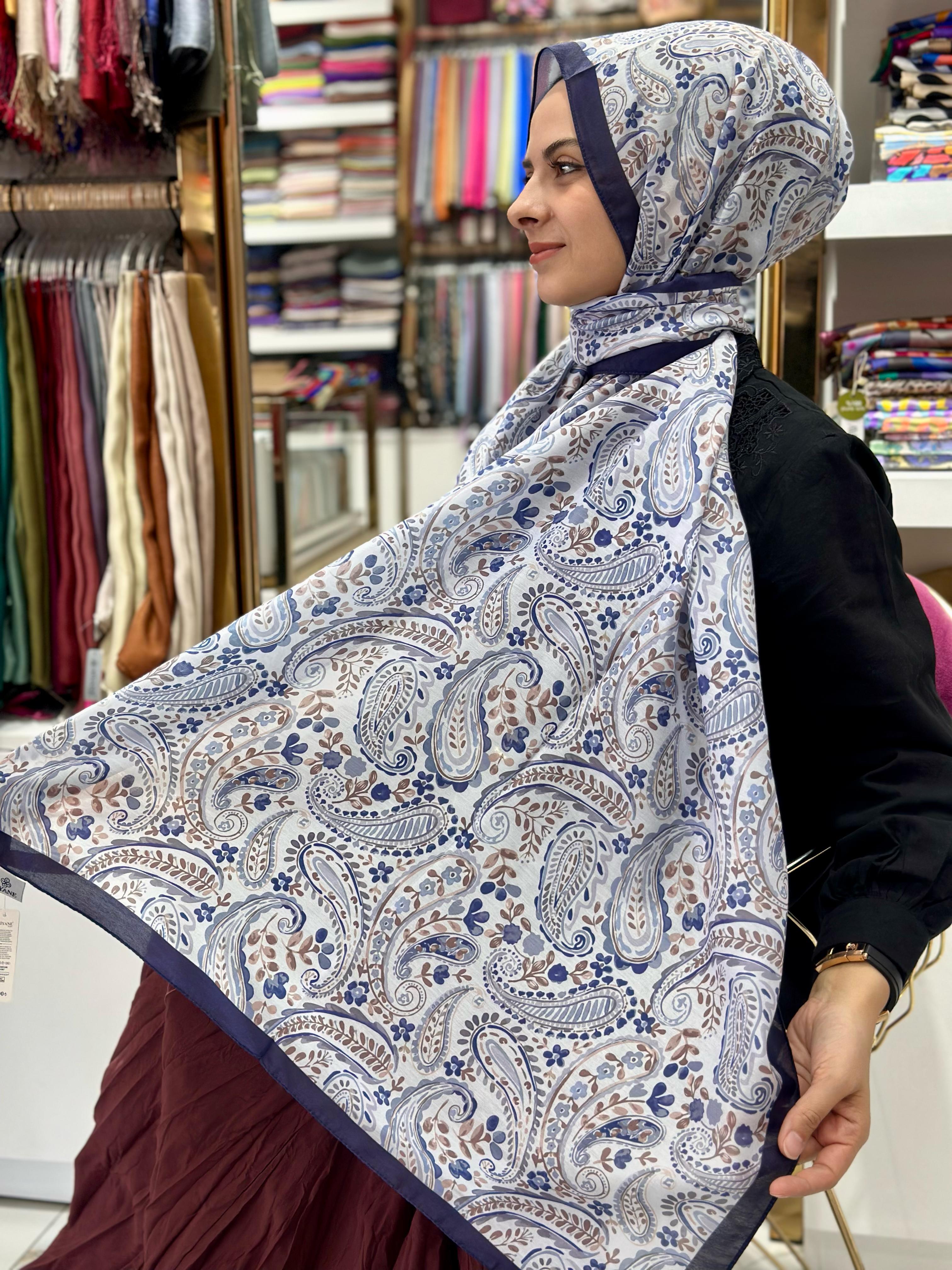 Siyane Desenli Soft Şal 05