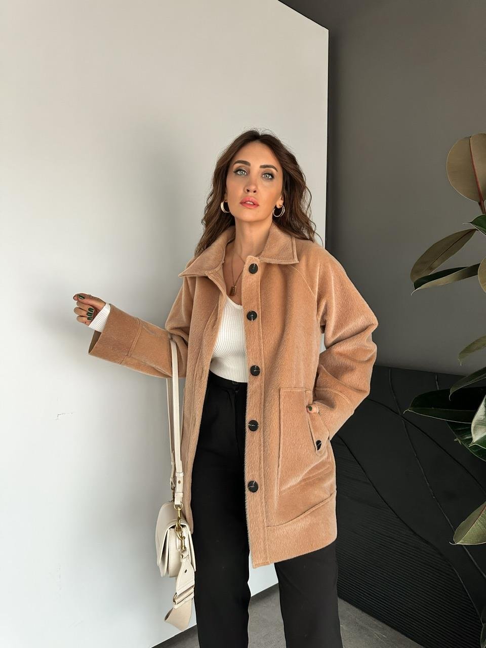 Camel Deve Tüyü Şık Kaban