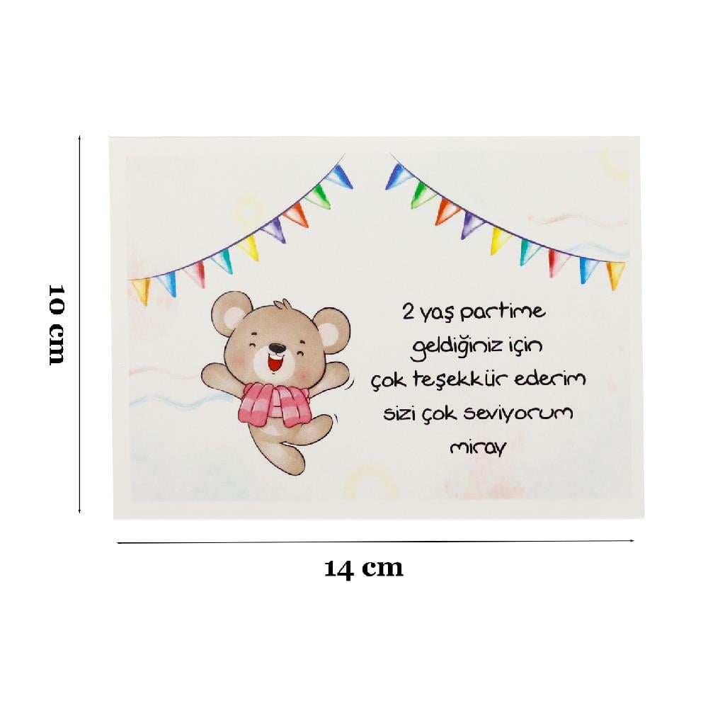 10x14 CM Kişiselleştirilebilir Doğum Günü Tebrik Kartı Model-4