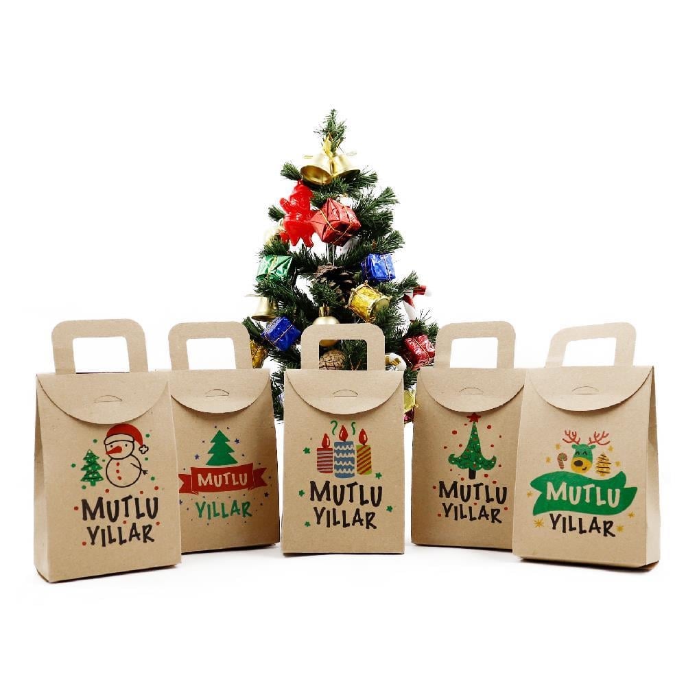 10x15 Yılbaşı Temalı Çanta Model Kutu (100lü Set)