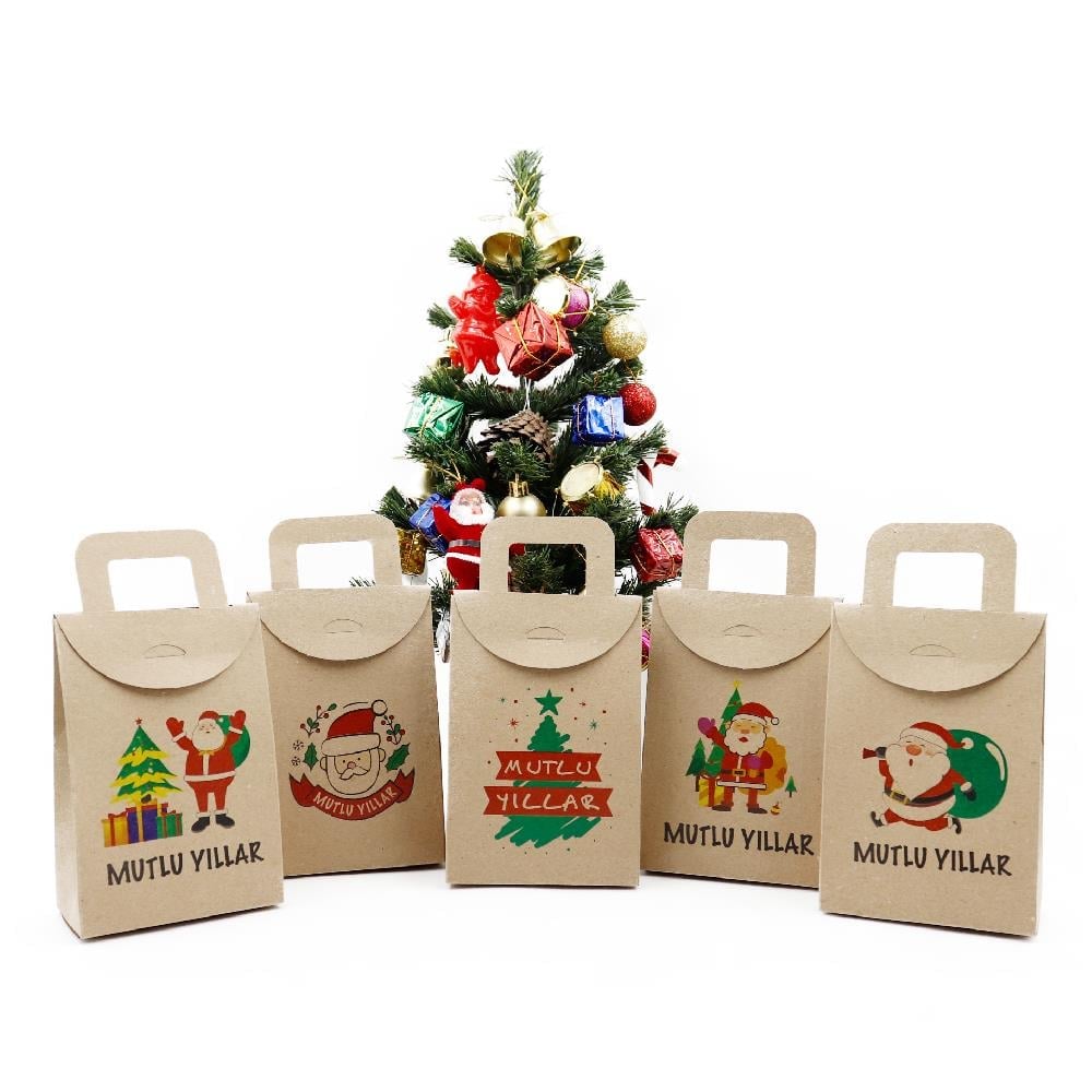10x15 Yılbaşı Temalı Çanta Model Kutu (5li Set)