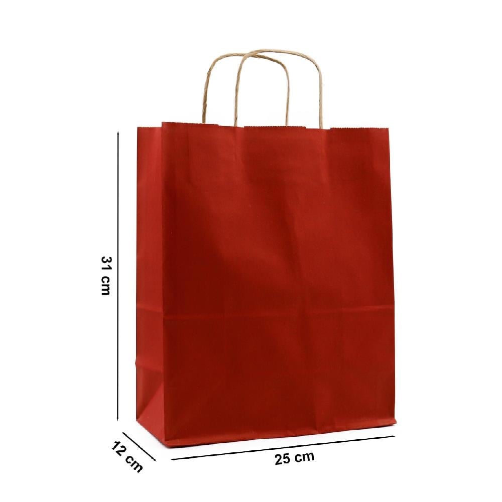 25x31 Bordo Renkli Kağıt Poşet