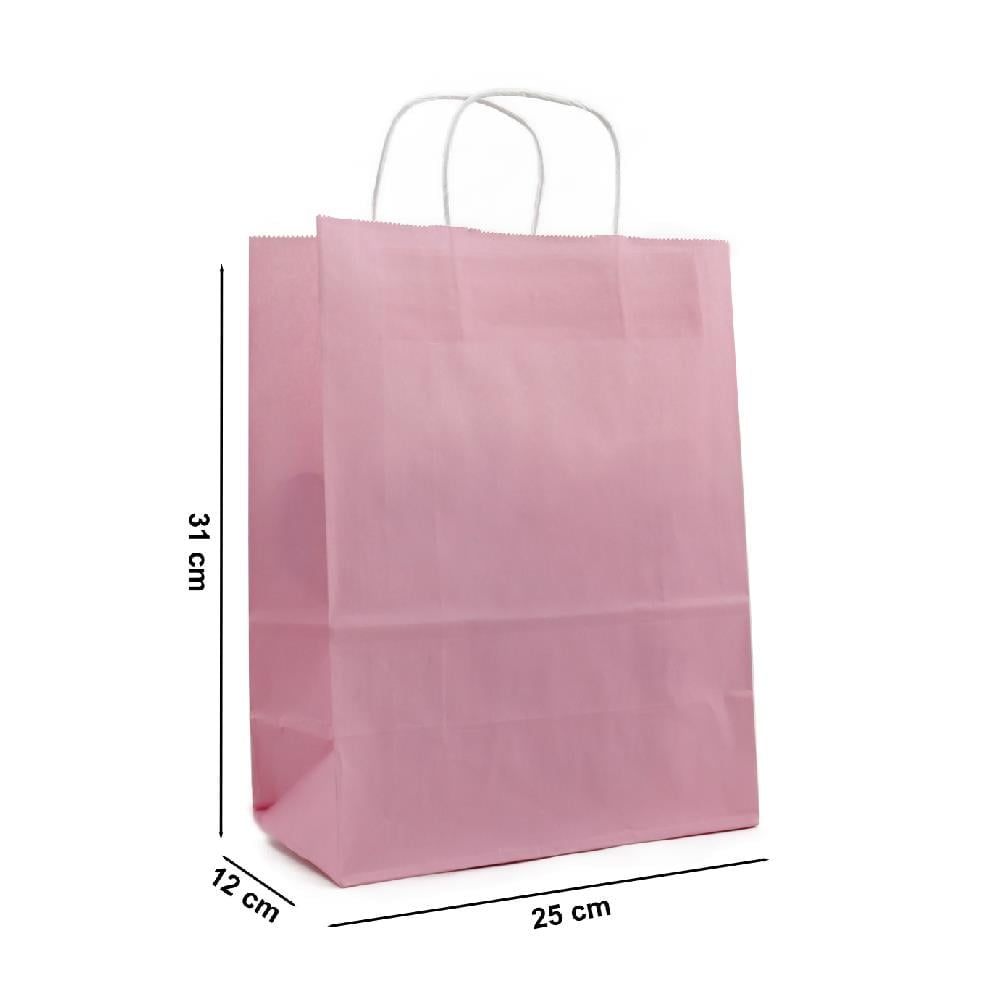 25x31 Pembe Renkli Kağıt Poşet