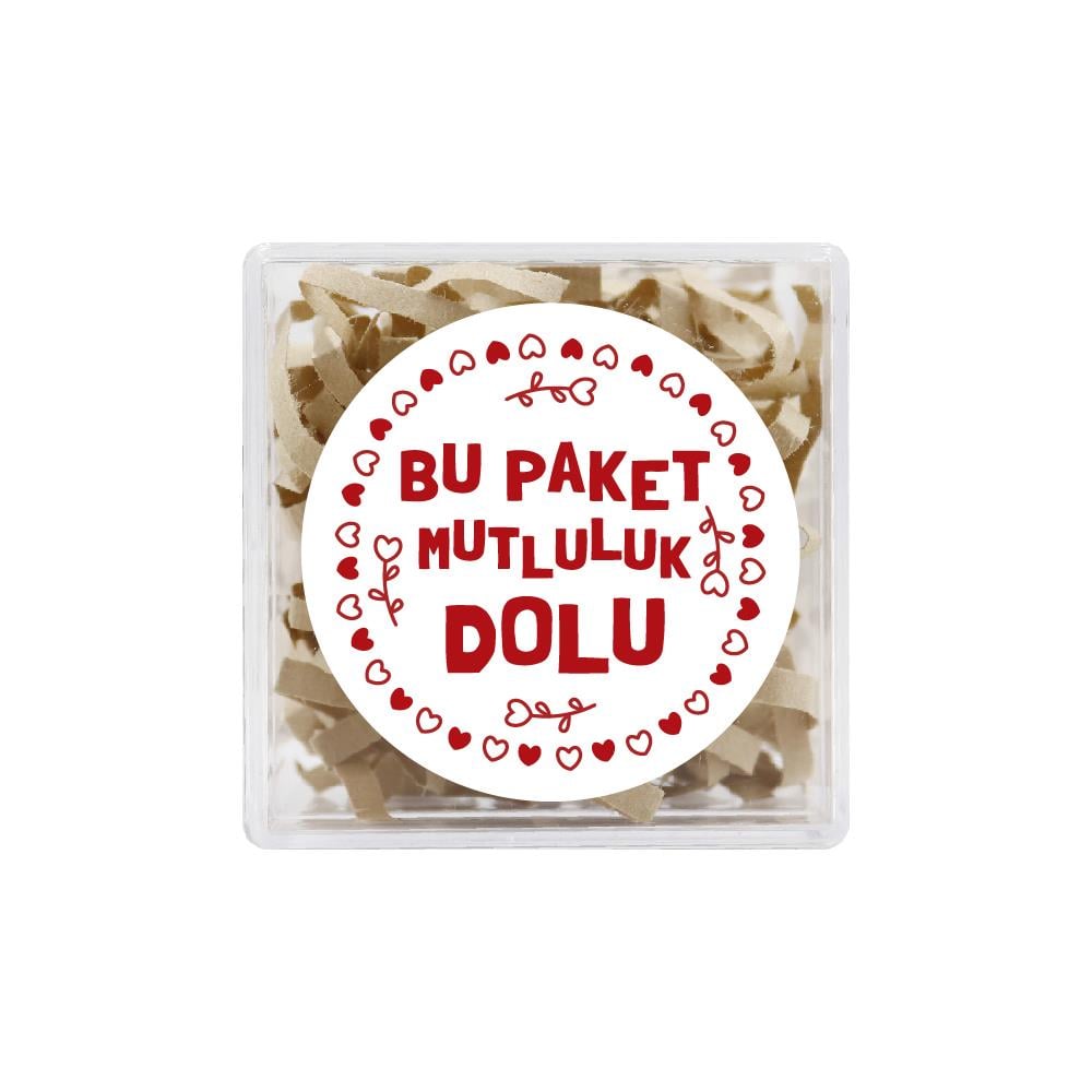 4 CM Bu Paket Mutluluk Dolu Baskılı Etiket