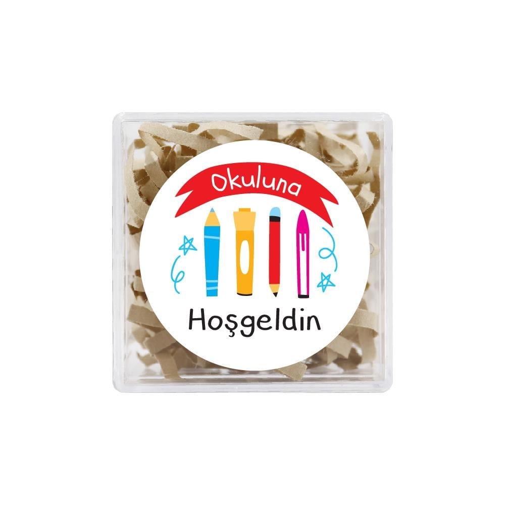 4 CM Okuluna Hoşgeldin Baskılı Etiket Model-2