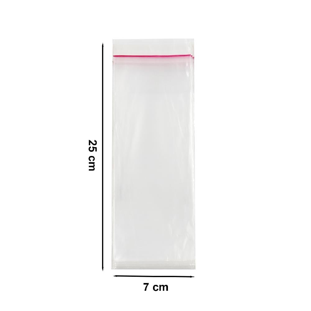 7x25 Şeffaf Bantlı Poşet