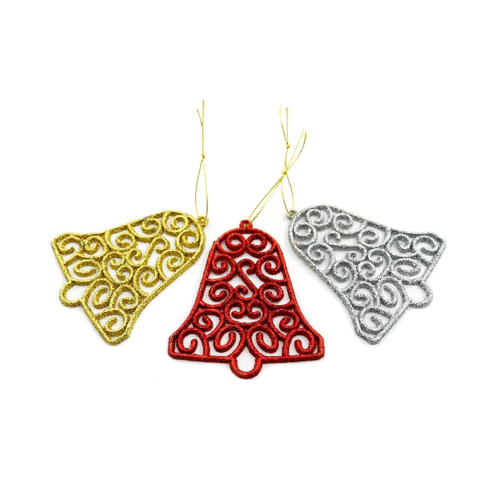 Yılbaşı Temalı Simli Ağaç Süsü (3'lü Set) 