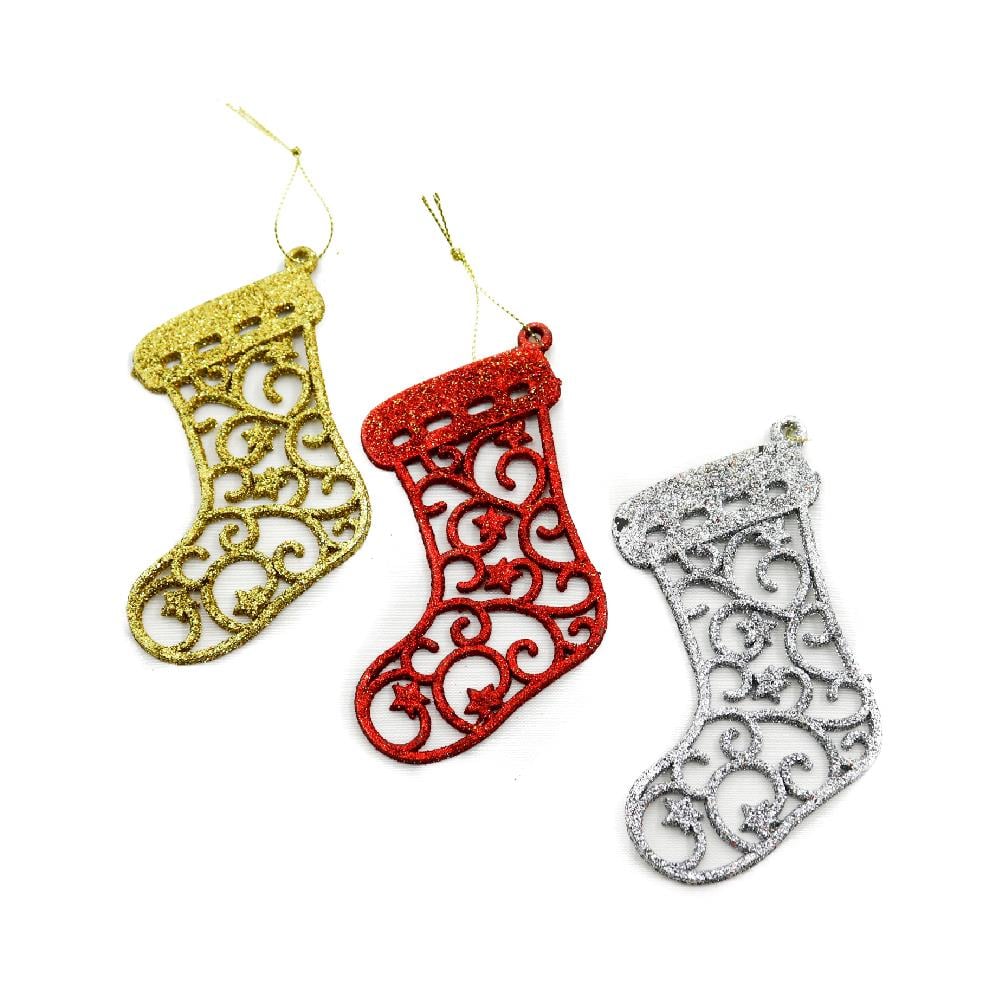 Yılbaşı Temalı Simli Ağaç Süsü (3'lü Set) 