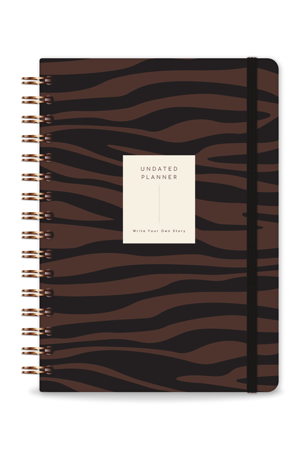 Spiralli Süresiz Planlayıcı Ajanda Kahverengi Zebra 15x21 - Paperora
