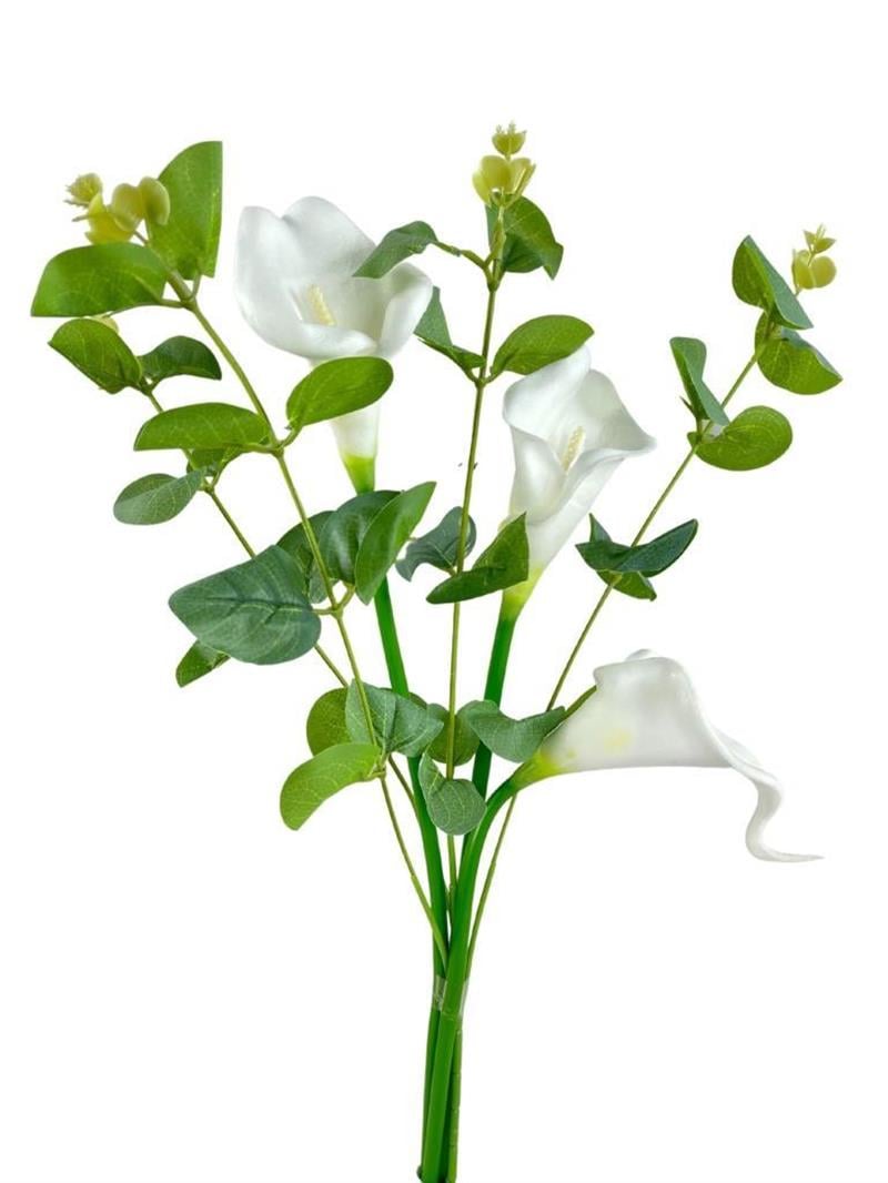 Okaliptuslu Gala Çiçeği Dalı 3lü Yapay Çiçek