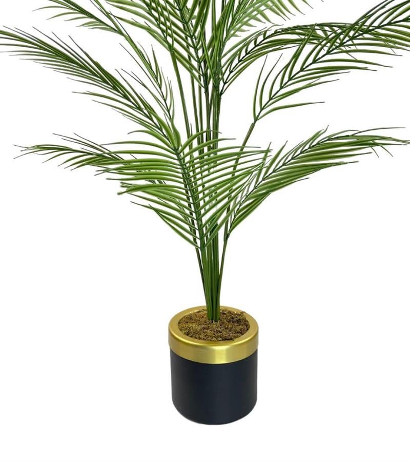 Yapay Ağaç Areka Ağacı Gold Halkalı Siyah Lüx Saksılı Palmiye Ağacı Salon  Bitkisi 130 cm 20