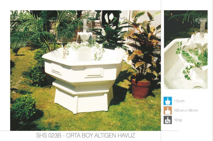 Decorative Garden Fountain Pool 100x100 cm – Compact Model