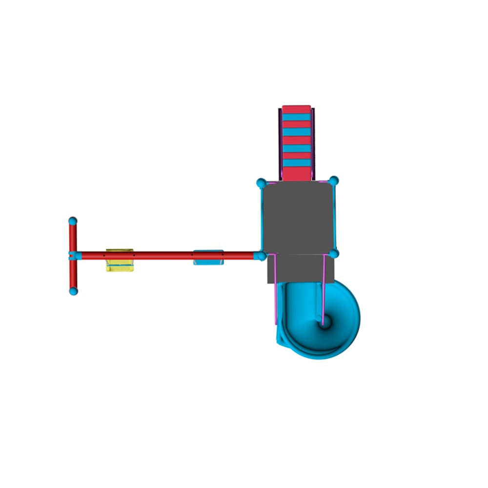 Compact Playground Set with Spiral Slide and Double Swing – BOS-02S