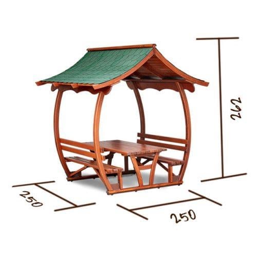 Japon Çatılı Piknik Masası 8 Kişilik Ahşap