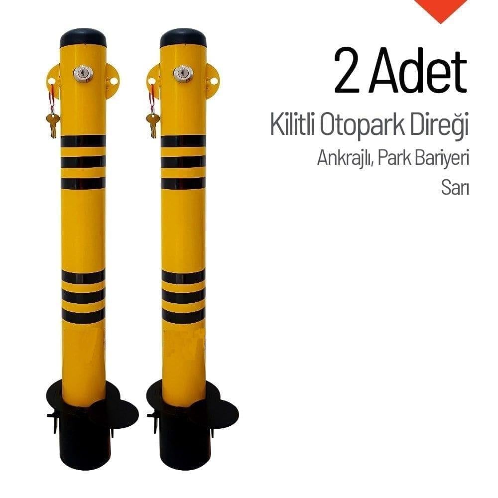 Removable Anchor-Type Parking Barrier with Lock – Set of 2
