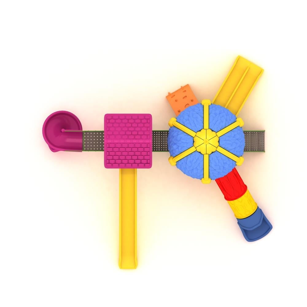 Outdoor Playground Set with Two Towers and Leaf-Tile Roof – 8 x 6 m